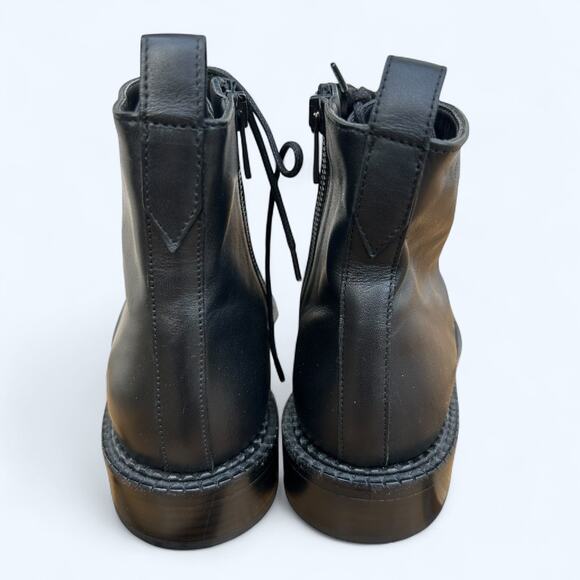 Vince Cabria Combat Boots Black Leather Lace-Up Ankle Boots Women's size 7 NEW - Picture 6 of 12